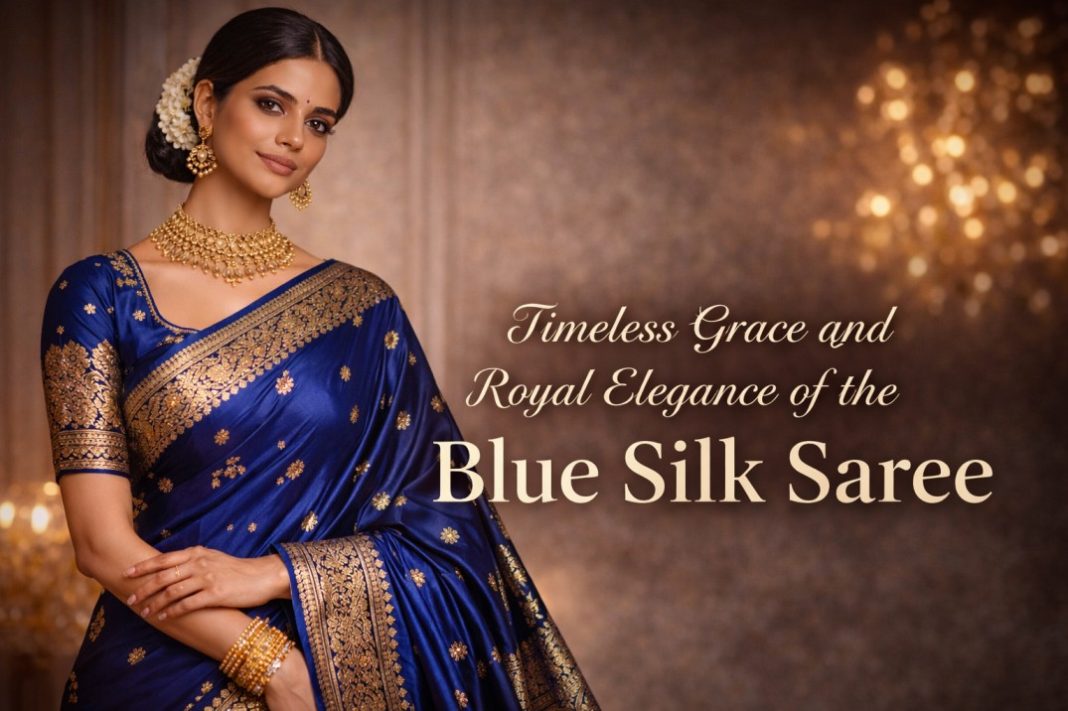 Blue Silk Saree is a Timeless Expression of Grace and Royal Elegance Blue Silk Saree is a Timeless Expression of Grace and Royal Elegance