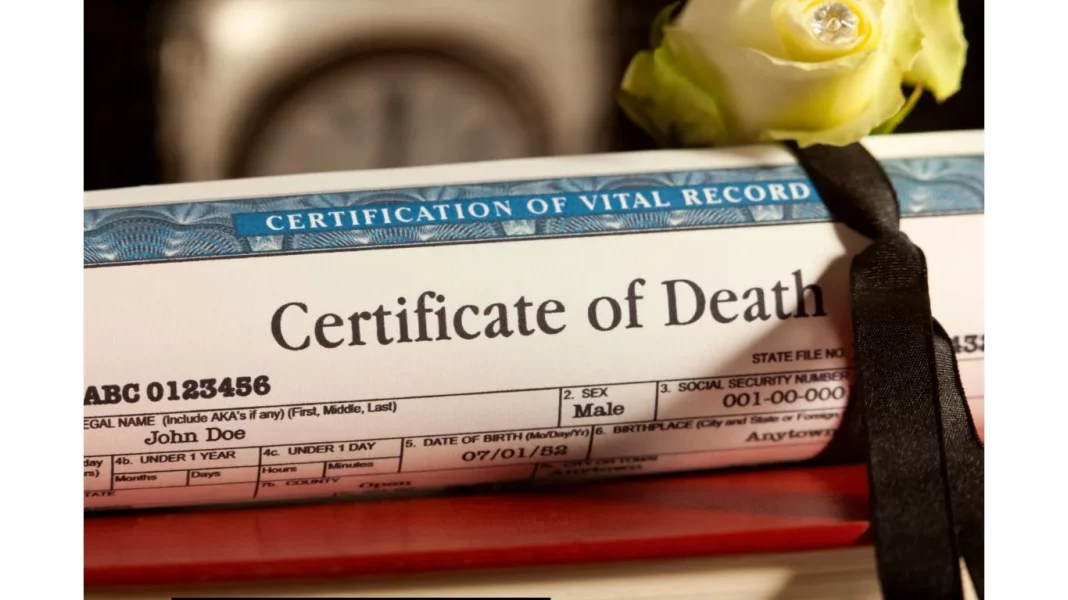 Certified translation of a death certificate document for legal use